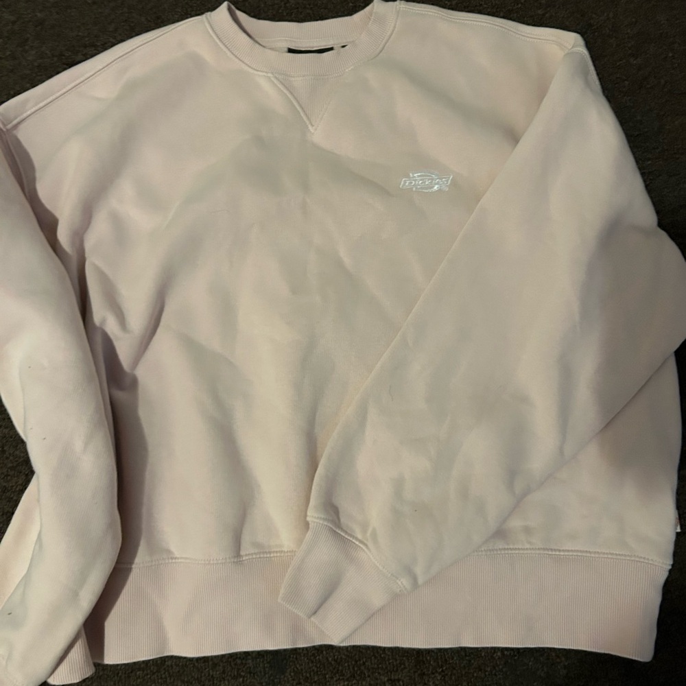 oversized unisex Pink dickies heavy duty Crewneck Sweater